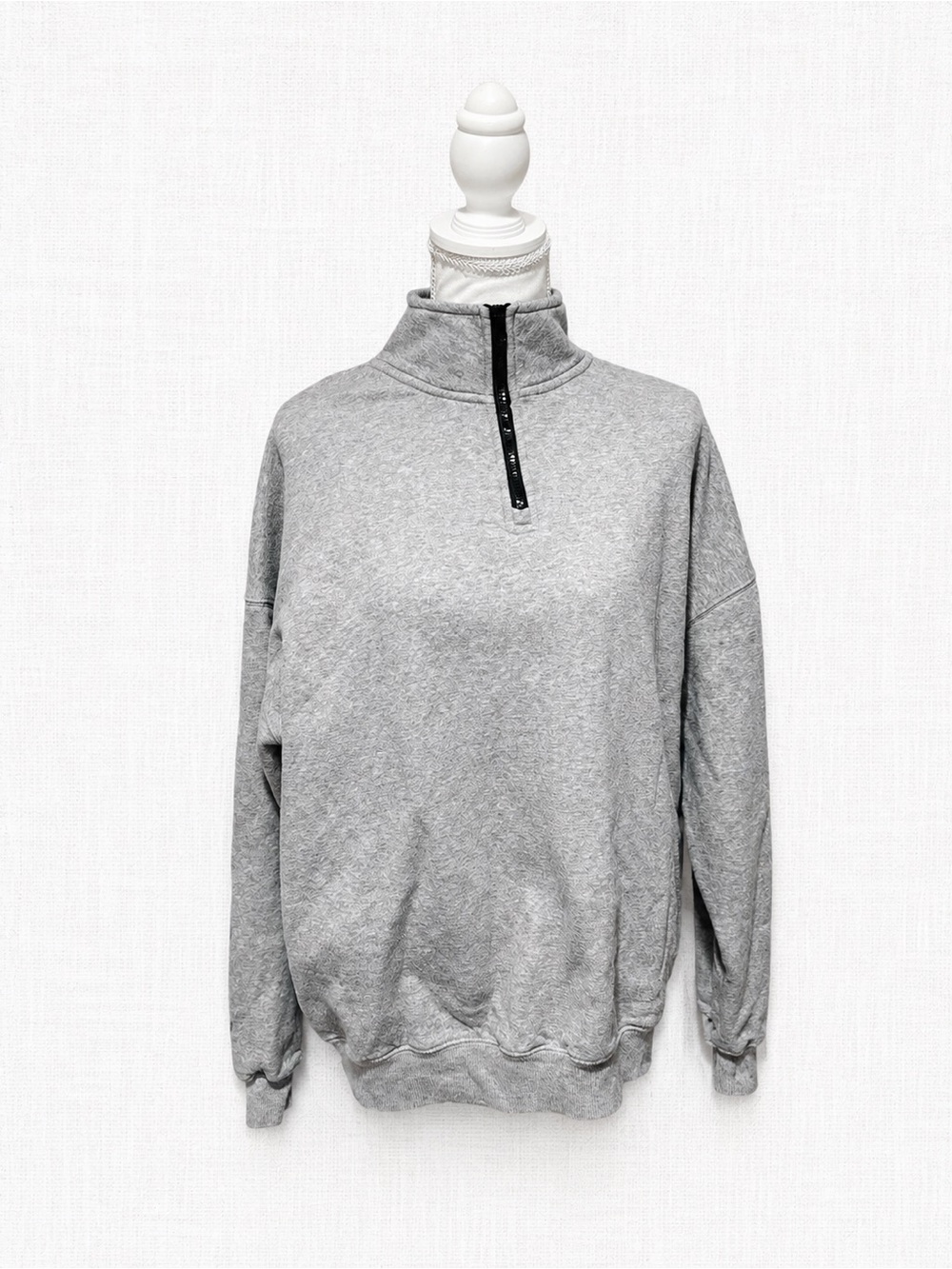 Taylor Swift Graphic Quarter Zip Sweatshirt Gray Oversized Pullover